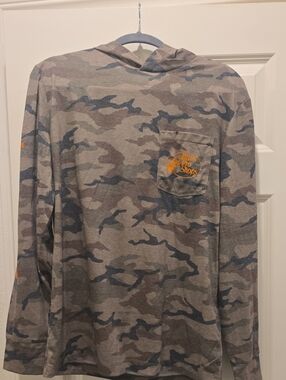 Bass Pro Shops Mens Camo Hooded Pocket Tee - Olive/black/Brown